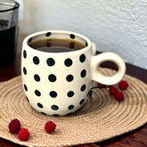 Black Polkadot Cuddle Mug