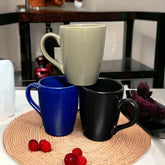 Set Of 3 Minimalist Mugs - Blue, Black & Grey