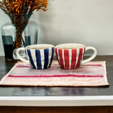 Blue & Red Thick Lined Mug