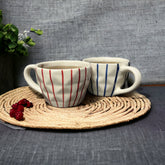 Blue & Red Thin Lined Mug