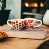 Chequered Heart & Heart Mugs