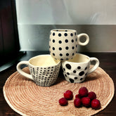All Black Polka Dots Mugs Combo(Set of 3)