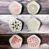 Red & Black (Set of 6) Snack/Desert Plate Combo