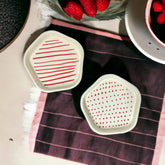 Red Line & Polka Dot Snack/Desert Plate Combo