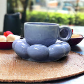 Purple Sunflower Cup and Saucer Set