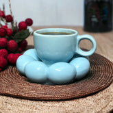 Blue Sunflower Cup and Saucer Set