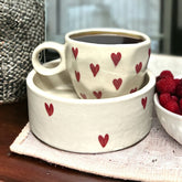 Red Heart Cup & Bowl Breakfast Set