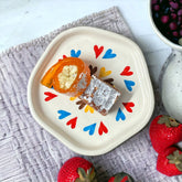 Multi Color Heart Dessert Plate