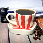 Red Thick Line Breakfast Set