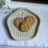 Black Polka Dot Dessert Plate