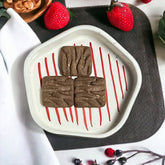 Red Thin Line Dessert Plate