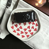 Red Heart Dessert Plate