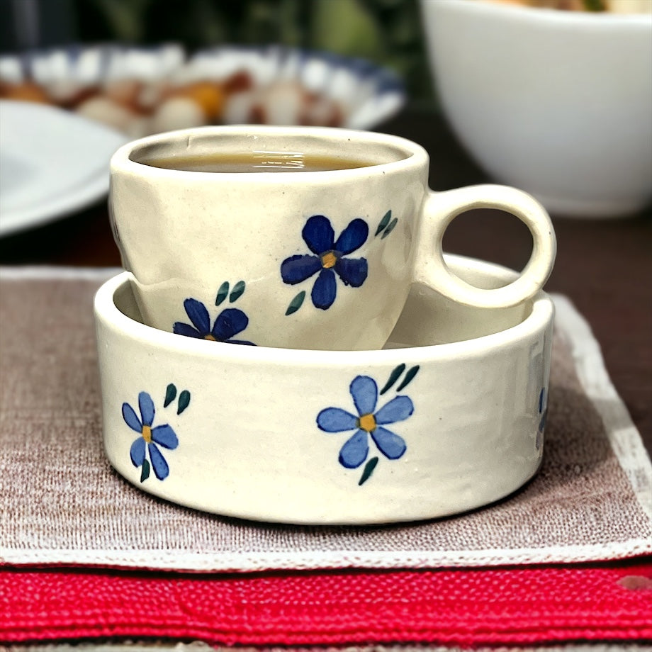 Blue Flower Breakfast Set