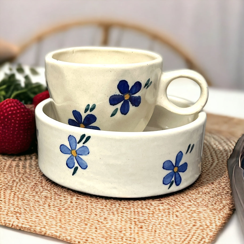 Blue Flower Breakfast Set