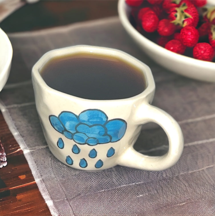 Blue And Pink Cloud Cup & Rainy Cloud Cup Set