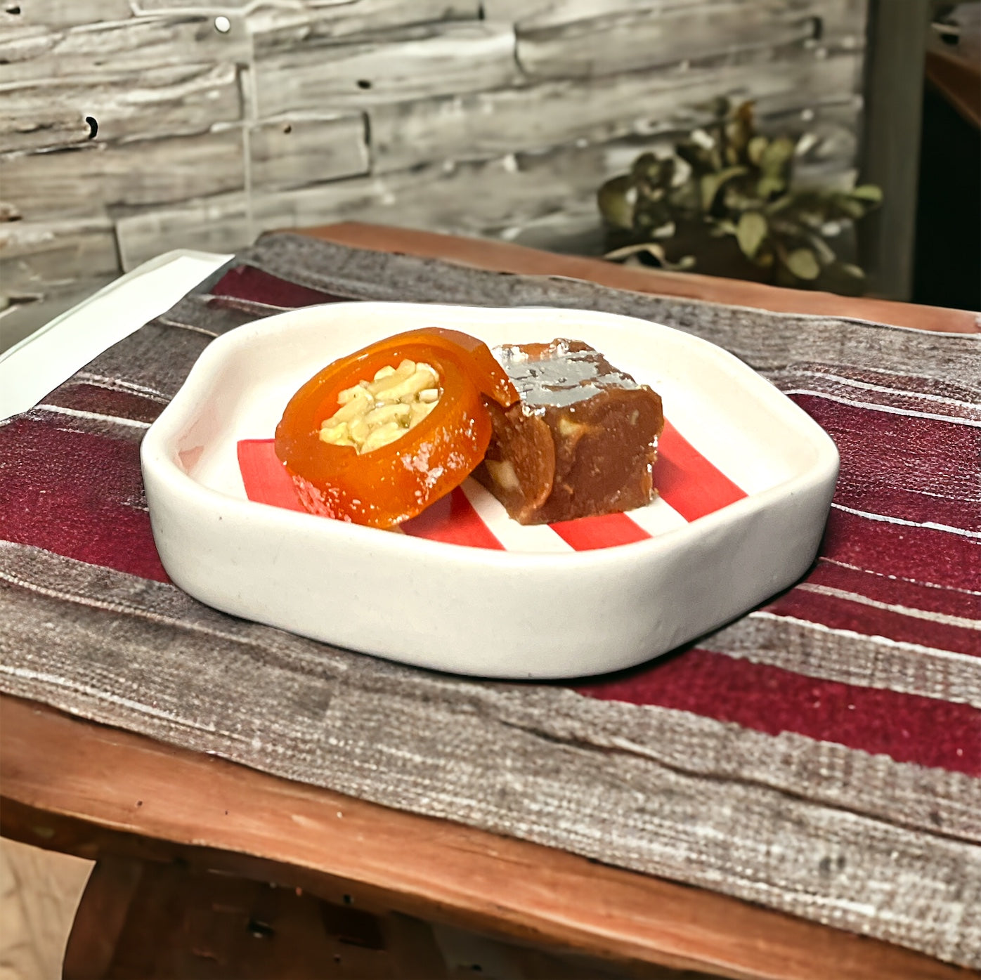 Red Thick Line Breakfast Set