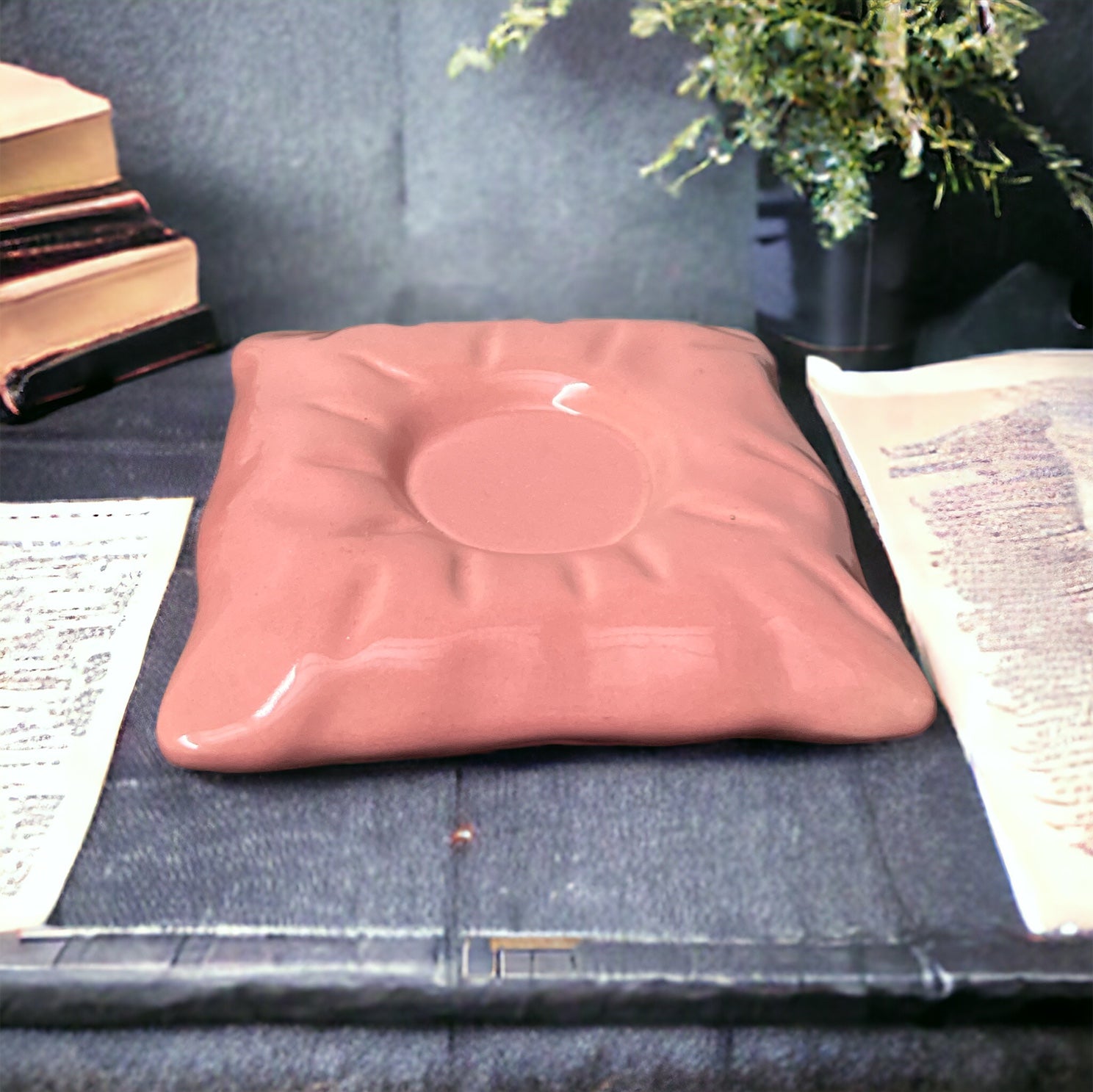 Pillow Dessert Plate With Cloud Cup - Pink