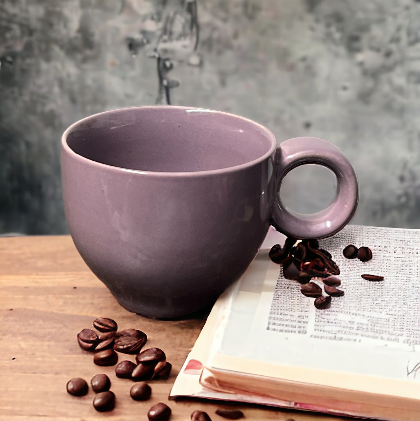 Pillow Ceramic Cup & Saucer Set Combo - Pink & Purple